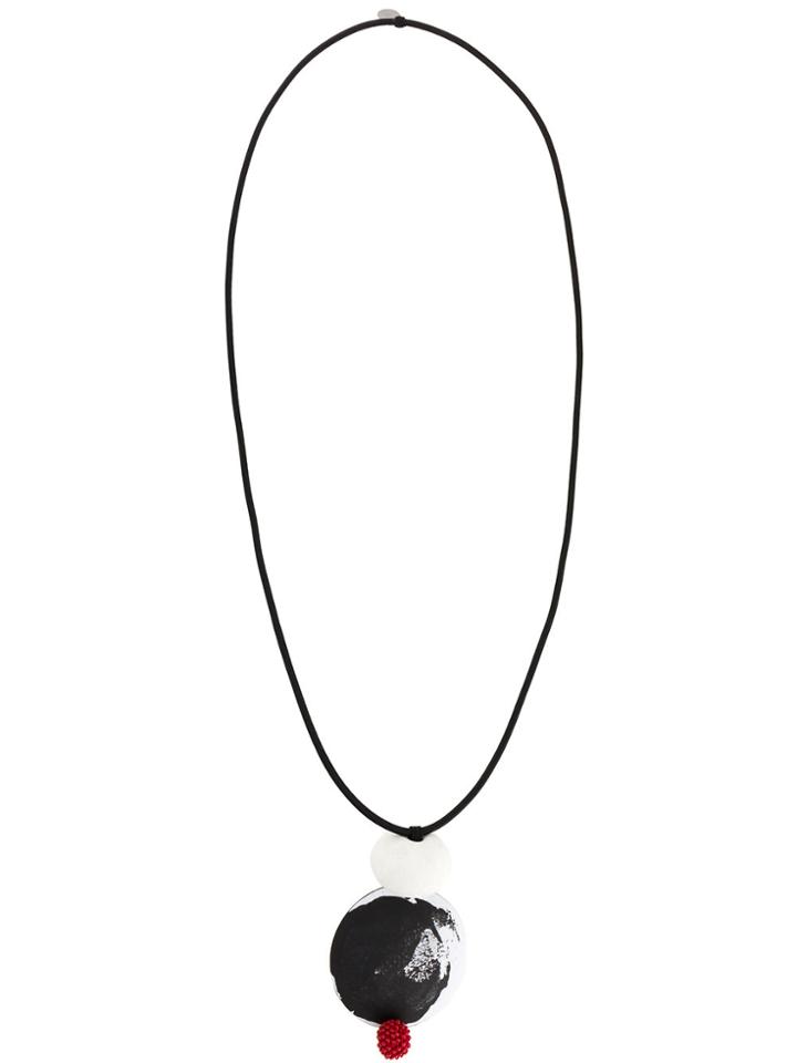Maria Calderara Oversized Pendants Long Necklace - Black