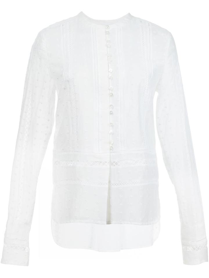 Derek Lam 10 Crosby Embroidered Long Sleeve Blouse