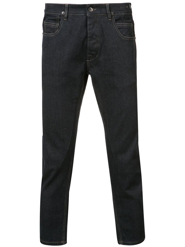 Rick Owens Drkshdw - Cropped Tapered Jeans - Men - Cotton/spandex/elastane/polybutylene Terephthalate (pbt) - 29, Blue, Cotton/spandex/elastane/polybutylene Terephthalate (pbt)