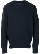 Cp Company Shoulder Patch Sweater - Blue