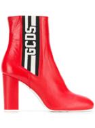 Gcds Logo Ankle Boots - Red