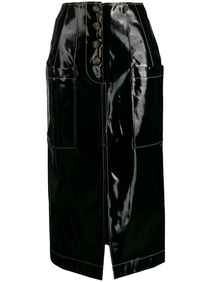 Rejina Pyo Coated Shell Skirt - Black