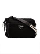 Prada Black Pyramid Stud Embellished Cross Body Bag