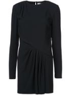 Saint Laurent Pleat Detail Mini Dress - Black