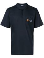 Lanvin Embroidered Pocket Polo Shirt - Blue