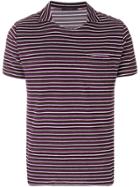 The Gigi Striped Pointed Collar T-shirt - Purple