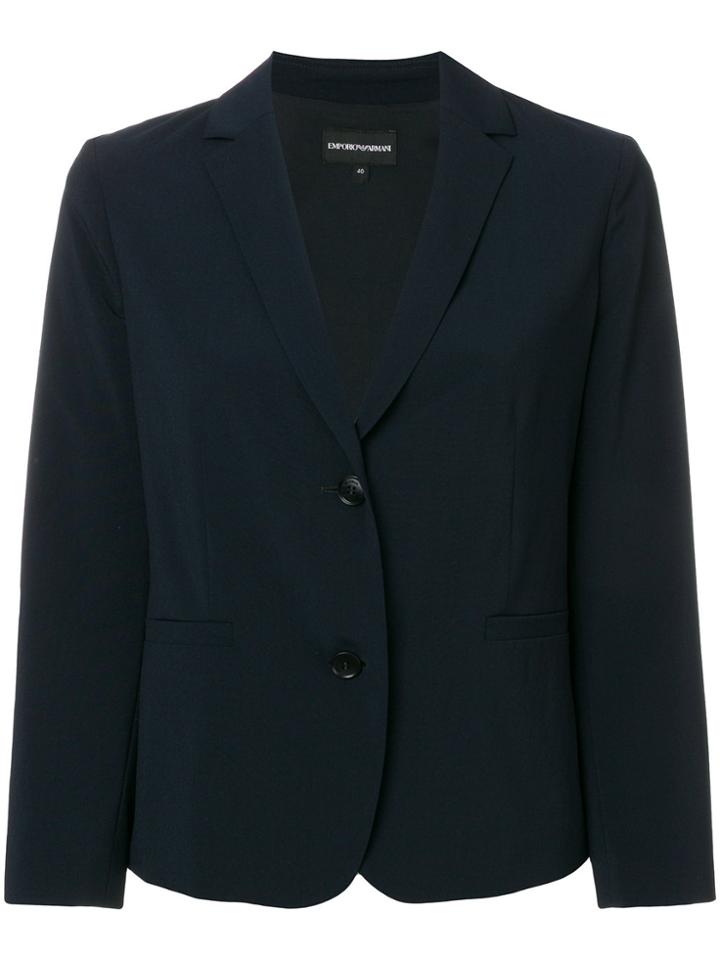 Emporio Armani Cropped Tailored Blazer - Blue