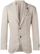 Lardini Two-button Suit, Men's, Size: 52, Nude/neutrals, Hemp/polyester