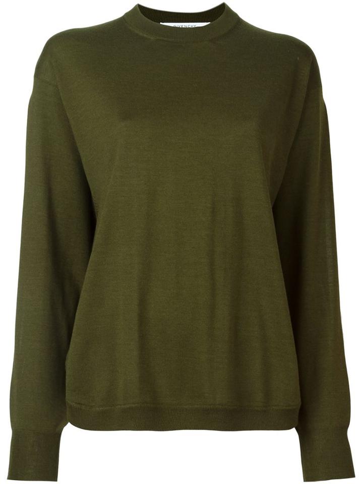 Givenchy Slit Sleeve Sweater, Women's, Size: Xs, Green, Silk/wool