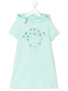 Young Versace - Logo Embroidered Hooded Dress - Kids - Cotton/spandex/elastane/viscose - 8 Yrs, Green