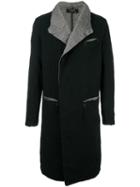 Transit 'futra' Coat, Men's, Size: Medium, Black, Linen/flax/cotton/wool/virgin Wool