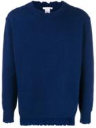 Avant Toi Notched Trim Sweater - Blue