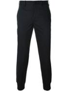 Neil Barrett Cuffed Ankle Trousers, Men's, Size: 50, Black, Cotton/spandex/elastane