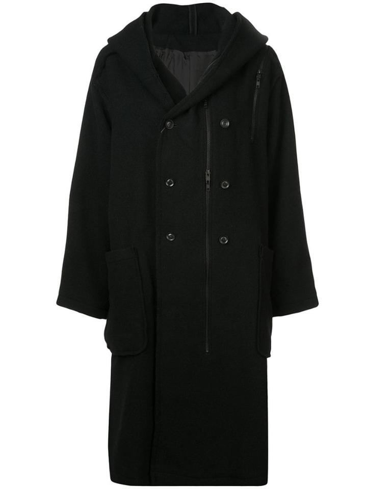 Yohji Yamamoto Hooded Double Breasted Coat - Unavailable