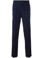 Mp Massimo Piombo Pleated Slim Fit Trousers - Blue