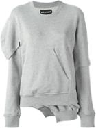 Nicopanda Asymmetric Layered Sweatshirt, Women's, Size: M, Grey, Cotton