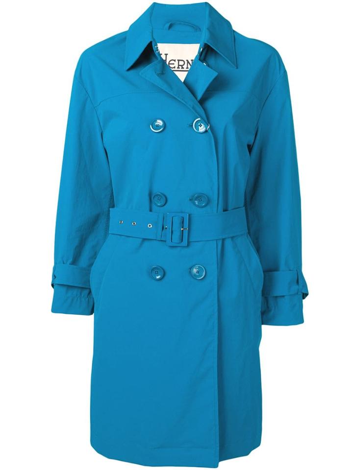 Herno Belted Trench Coat - Blue