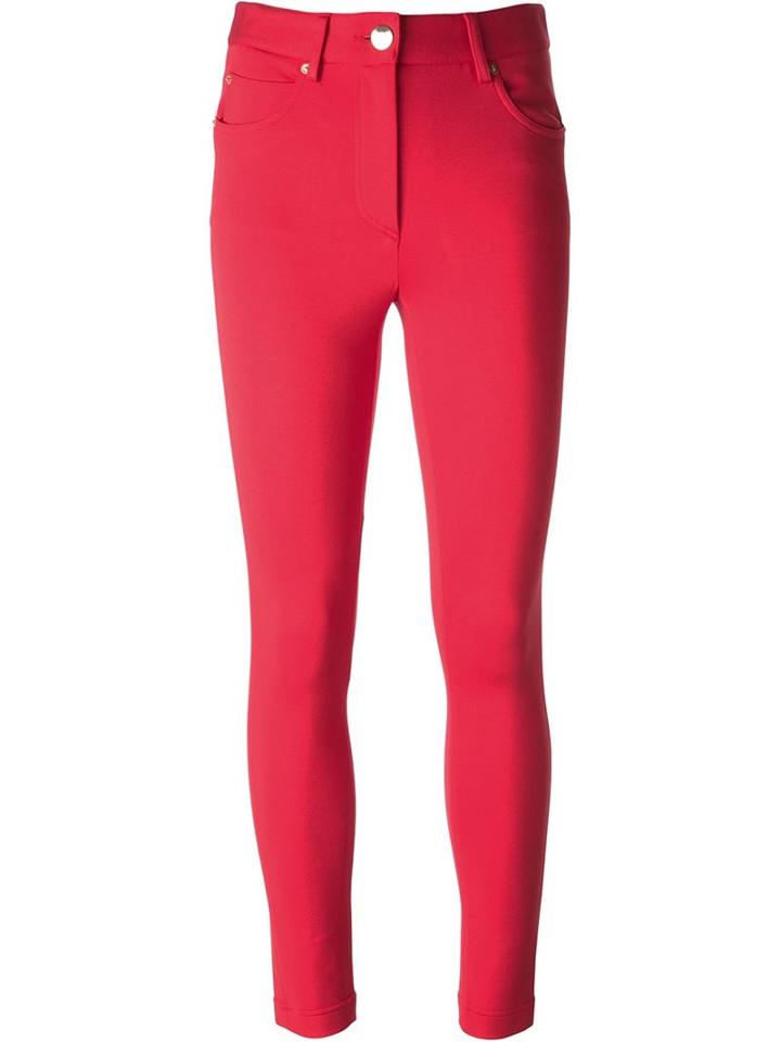 Moschino Skinny Trousers, Women's, Size: 42, Red, Modal/polyamide/other Fibres