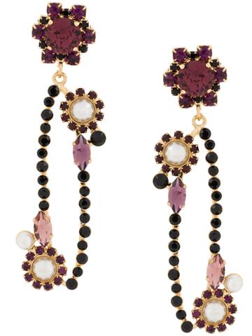 Erdem Hanging Earrings - Red