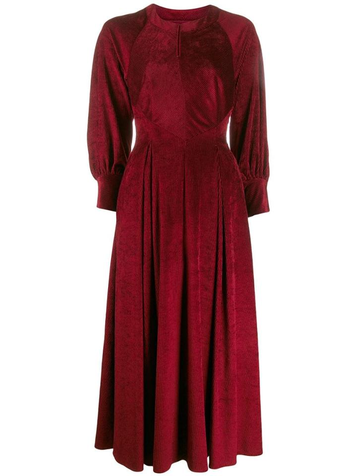 Talbot Runhof Wide Sleeved Midi Dress - Red