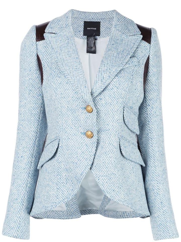 Smythe Chevron Single-breasted Blazer - Blue
