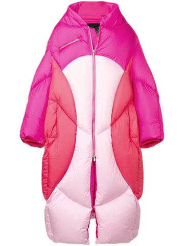 Cheng Peng Oversized Padded Coat - Pink & Purple
