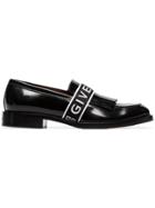 Givenchy Black Cruz Logo Strap Leather Penny Loafers