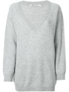 T By Alexander Wang V-neck Sweater, Women's, Size: Small, Grey, Cashmere/wool
