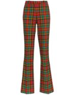 Etro Check Wool Straight Leg Trousers - Multicolour