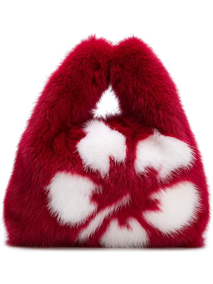 Simonetta Ravizza Mini Furrissima Hibiscus Tote - Red