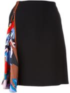 Emilio Pucci Scarf Insert Skirt, Women's, Size: 40, Black, Silk/wool