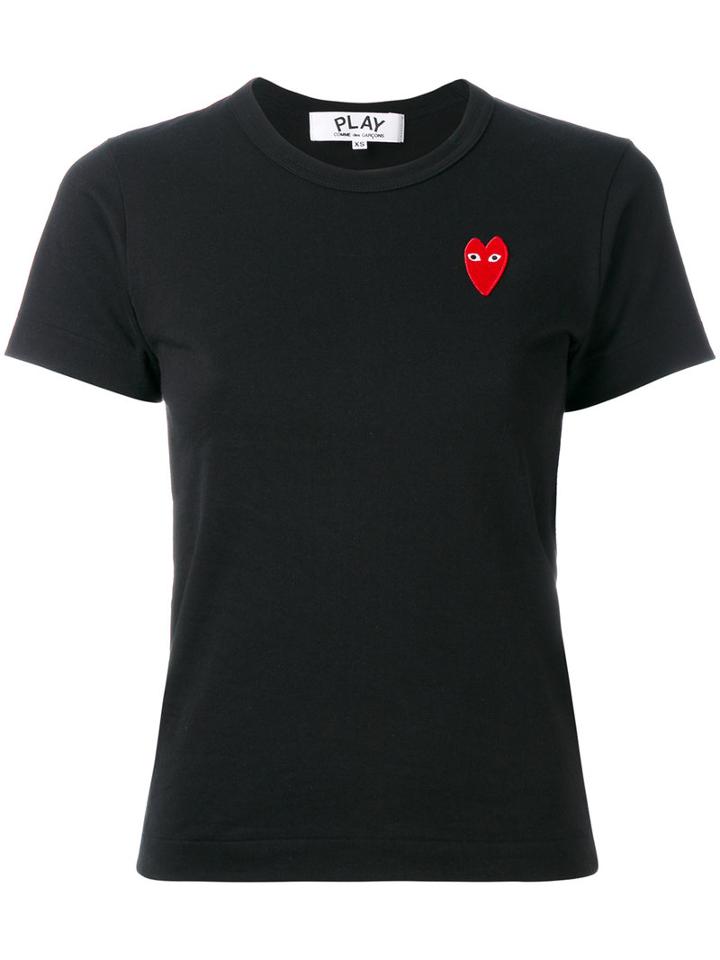 Comme Des Garçons Play - Red Heart Printed T-shirt - Women - Cotton - M, Black, Cotton