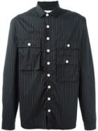 Sunnei Pinstripe Pocket Shirt, Men's, Size: Large, Black, Cotton/polyamide/spandex/elastane