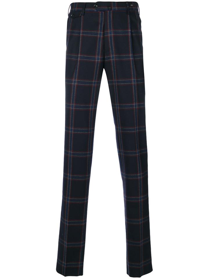 Pt01 Fitted Tailored Trousers - Blue