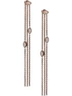 Maha Lozi 18kt Rose Gold Waterfall Earrings - White