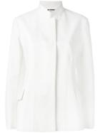 Jil Sander High Neck Blazer, Women's, Size: 34, Nude/neutrals, Silk/cotton/cupro