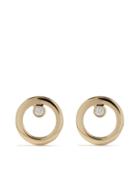 Georg Jensen 18kt Yellow Gold Halo Brilliant Cut Diamond Earrings