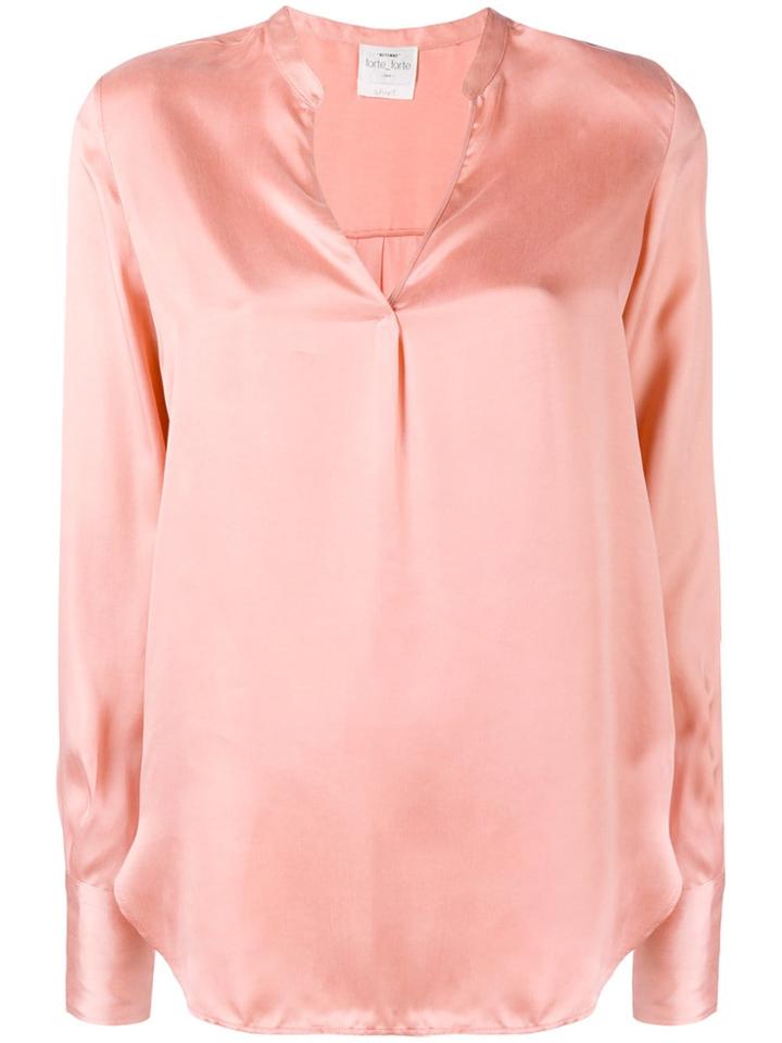 Forte Forte Long-sleeved Stand-collar Blouse - Pink