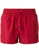Dolce & Gabbana Short Swimming Trunks, Men's, Size: 4, Red, Polyester