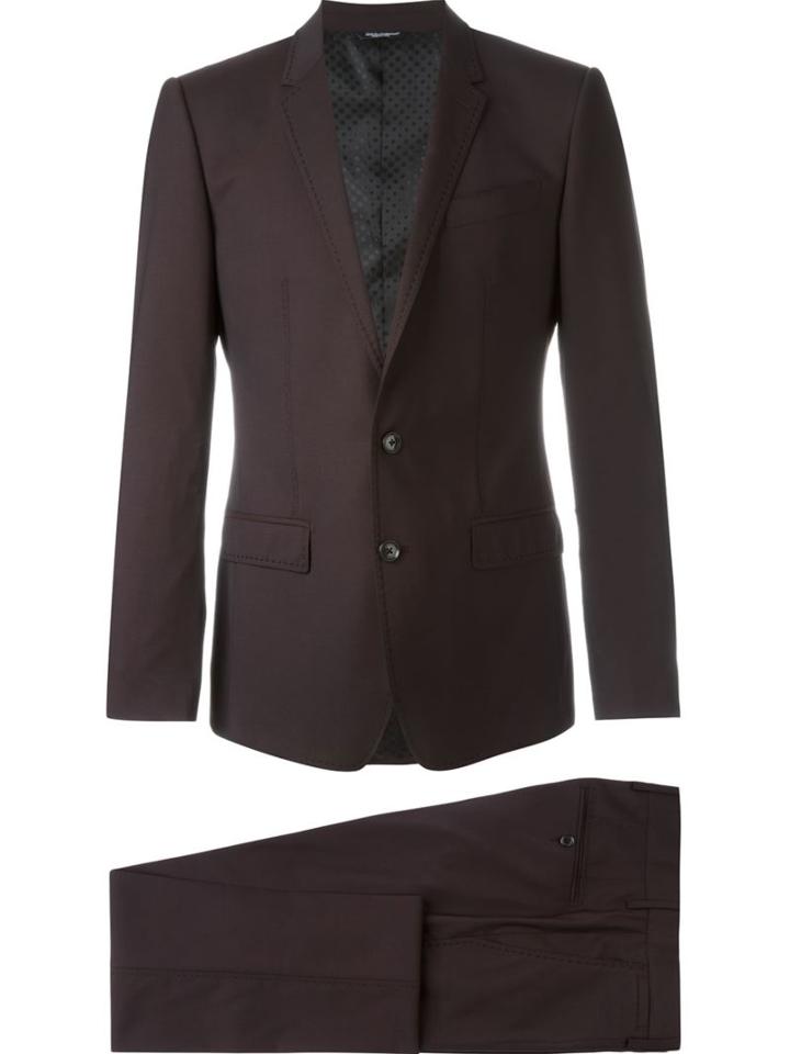 Dolce & Gabbana Formal Two-piece Suit, Men's, Size: 52, Red, Spandex/elastane/acetate/cupro/virgin Wool