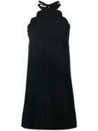 Miu Miu Scalloped Halter Dress - Black