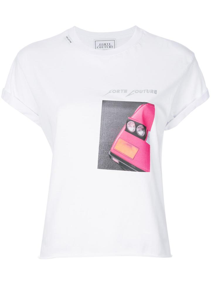 Forte Couture Car Bumper Print T-shirt - White
