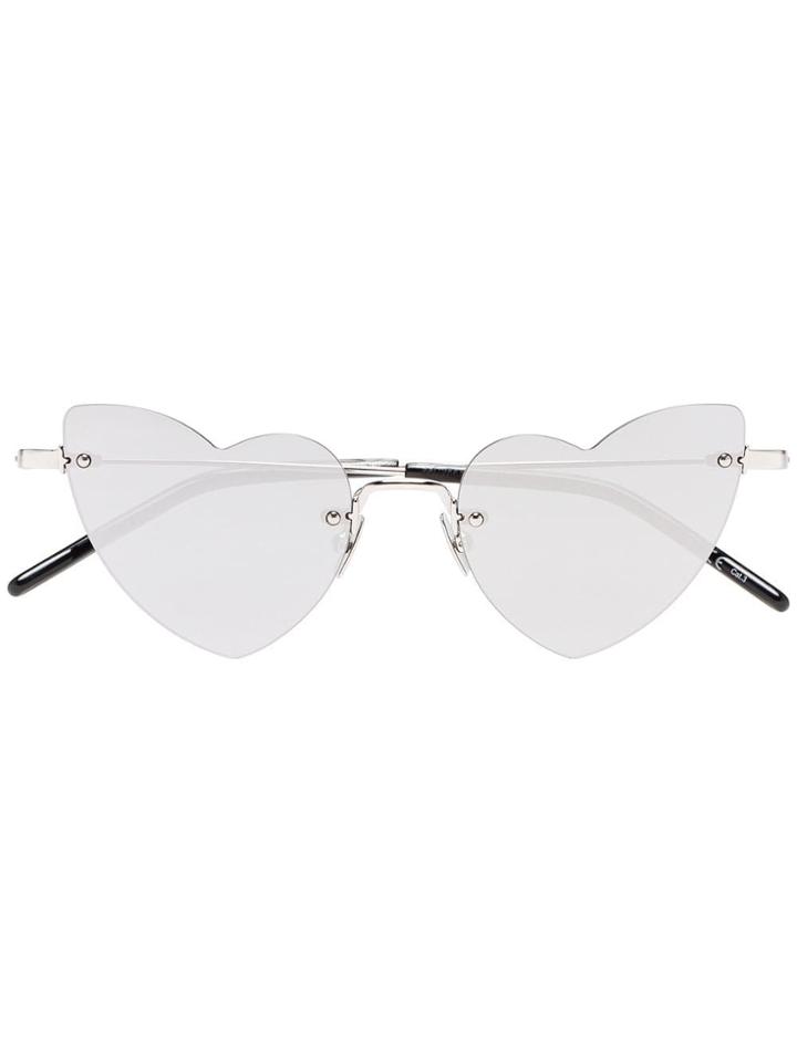 Saint Laurent Eyewear Silver Heart Sunglasses