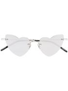Saint Laurent Eyewear Silver Heart Sunglasses