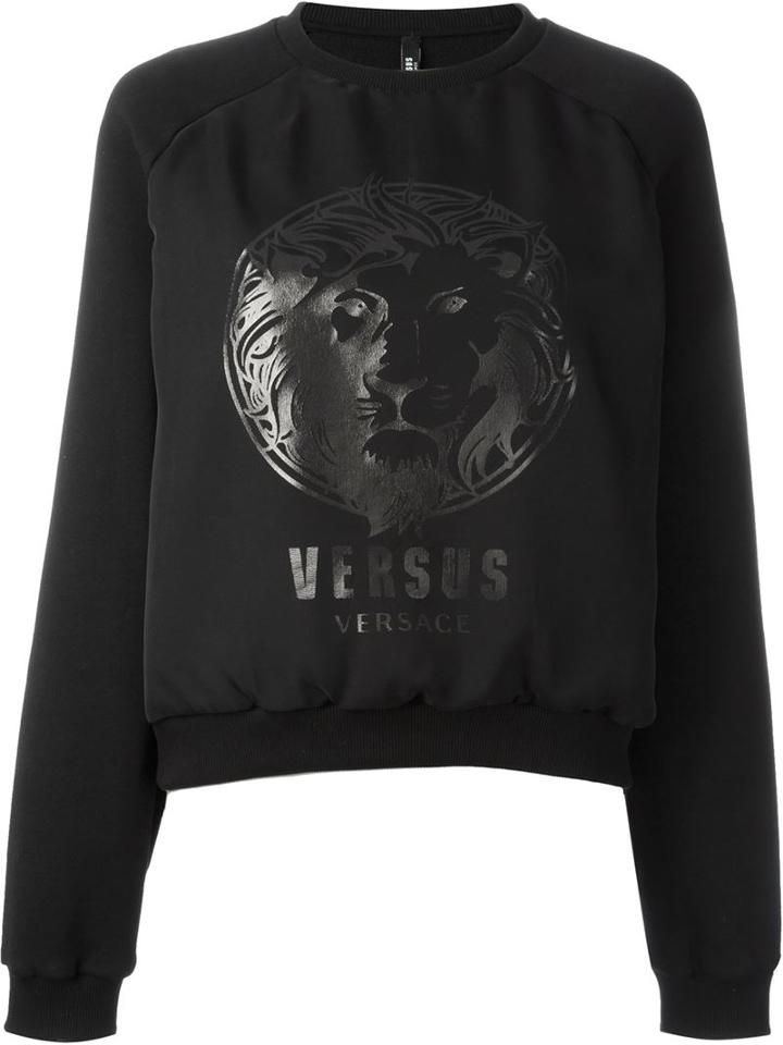 Versus Logo Print Sweatshirt, Women's, Size: M, Black, Cotton/polyester