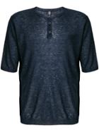 Eleventy Front Button T-shirt - Blue