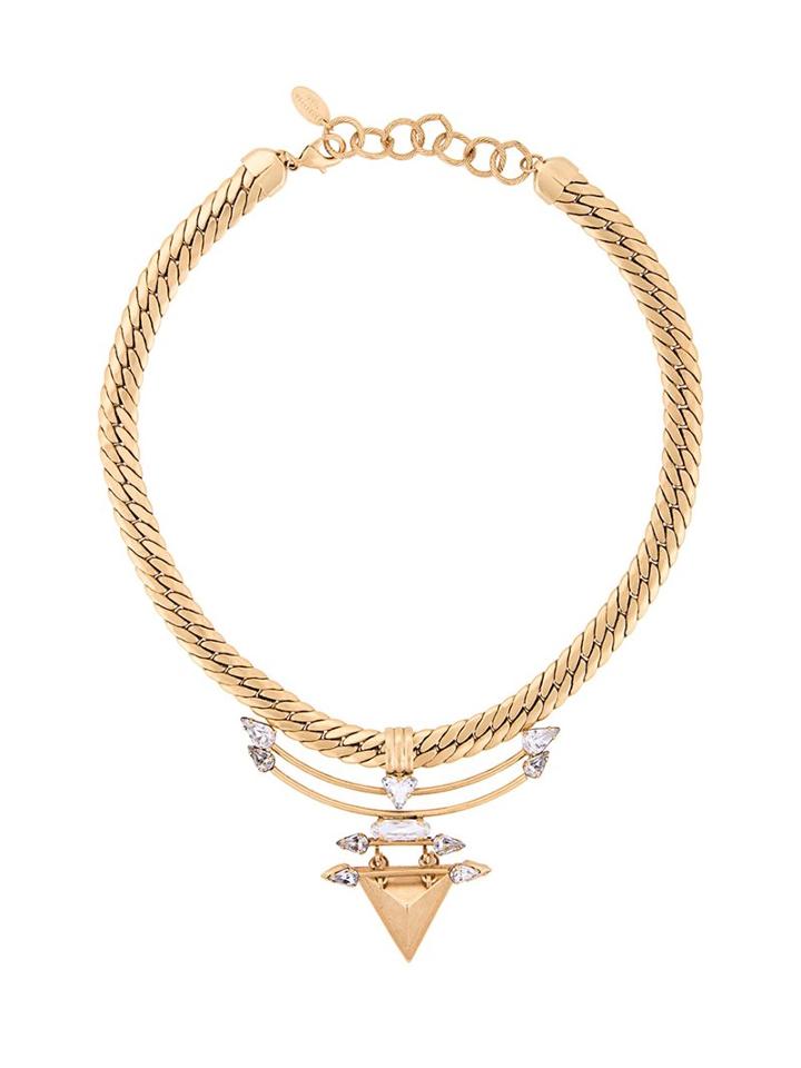Elizabeth Cole Crystal Embellished Necklace, Women's, Metallic