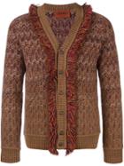 Missoni Frayed Detail Cardigan, Men's, Size: 48, Brown, Nylon/wool
