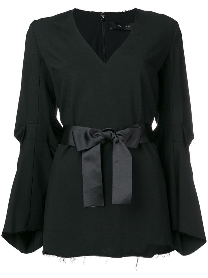Federica Tosi Ribbon Belt Blouse - Black