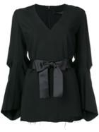 Federica Tosi Ribbon Belt Blouse - Black